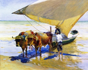 Ganado Vaca Toro Painting - barco de arrastre de ganado